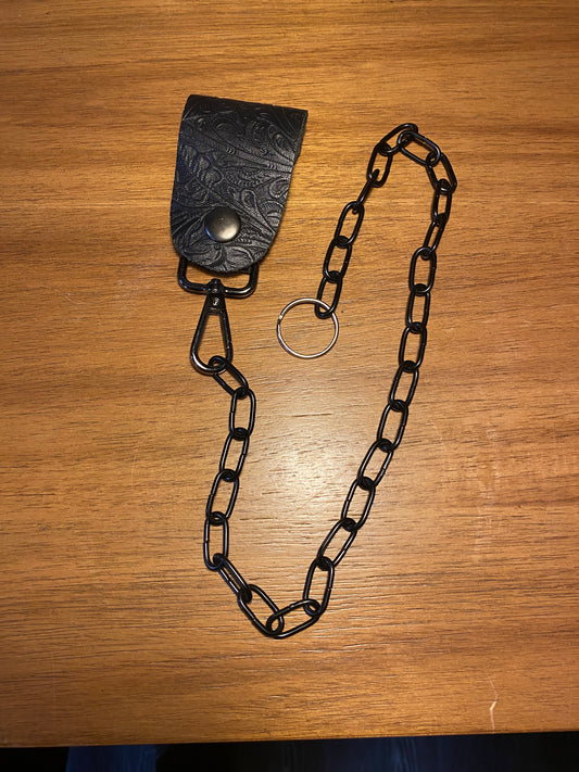 Wallet chain black with belt loop