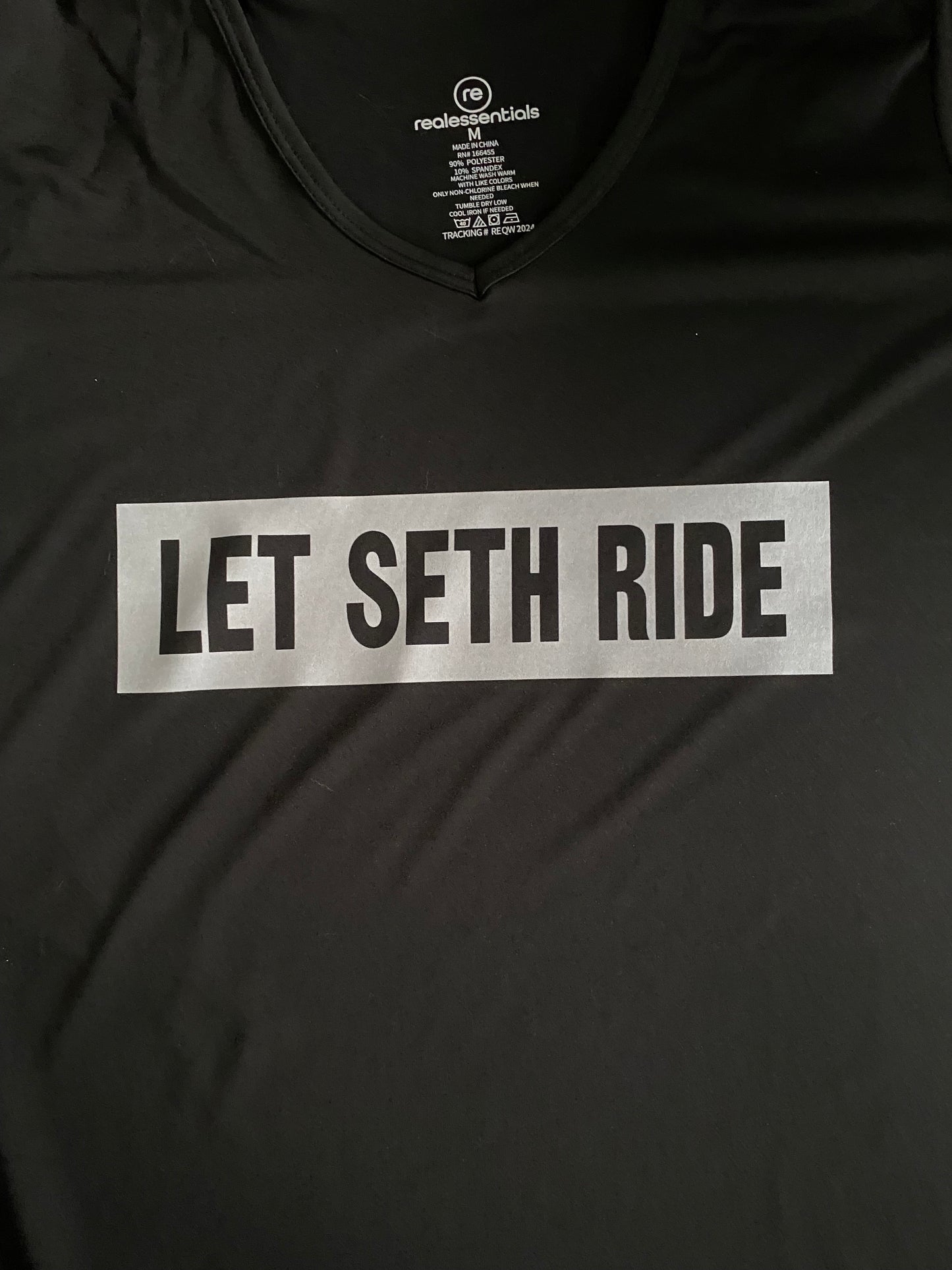 Let Seth Ride Ladies V-Neck Tee