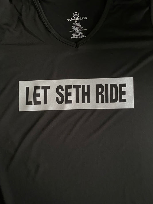 Let Seth Ride Ladies V-Neck Tee